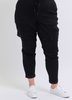 High Waist Black Cargo Cuffed Judy Blue Joggers - Whiskey Skies - JUDY BLUE