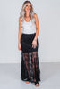 High - Waist Black Knit Skirt W/ Elastic Waist - Whiskey Skies - WHITE BIRCH