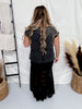 High - Waist Black Knit Skirt W/ Elastic Waist - Whiskey Skies - WHITE BIRCH