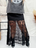 High - Waist Black Knit Skirt W/ Elastic Waist - Whiskey Skies - WHITE BIRCH