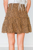 High - Waist Leopard Knit Skirt W Smoked Waist - Whiskey Skies - WHITE BIRCH