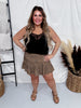 High - Waist Leopard Knit Skirt W Smoked Waist - Whiskey Skies - WHITE BIRCH