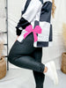High - Waist Solid Black Leggings W/ Wide Yoga Waistband - Whiskey Skies - WHITE BIRCH