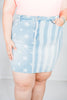 High Waist Stars & Stripes Bleach Discharge Judy Blue Skirt - Whiskey Skies - JUDY BLUE