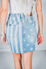 High Waist Stars & Stripes Bleach Discharge Judy Blue Skirt - Whiskey Skies - JUDY BLUE