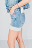 High Waist Tummy Control Shearling Lined Shorts - Whiskey Skies - JUDY BLUE