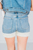 High Waist Tummy Control Shearling Lined Shorts - Whiskey Skies - JUDY BLUE