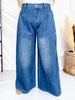 High Waist Wide Leg Jeans With Angled Panels - Whiskey Skies - DAVI & DANI