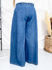 High Waist Wide Leg Jeans With Angled Panels - Whiskey Skies - DAVI & DANI