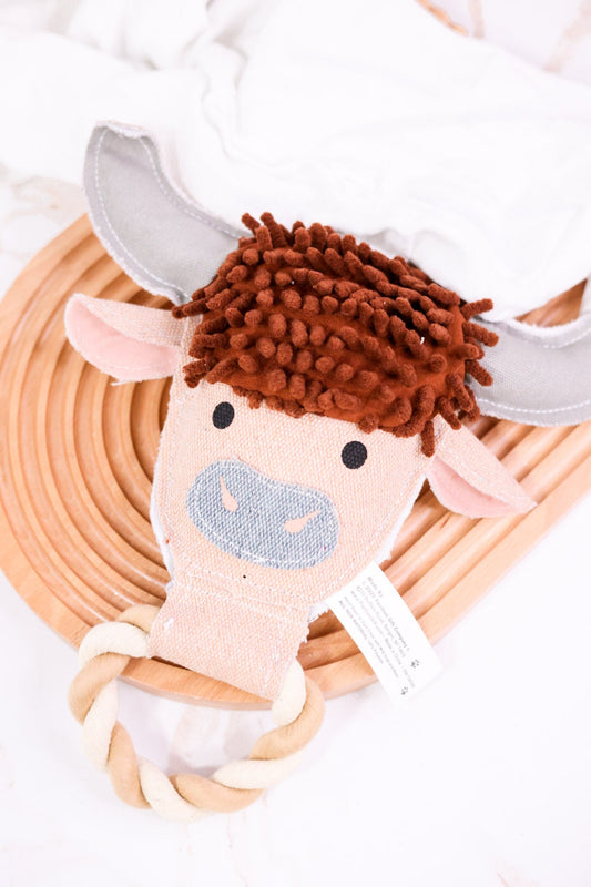 Highland Cow Canvas & Rope Dog Toy - Whiskey Skies - PAVILION