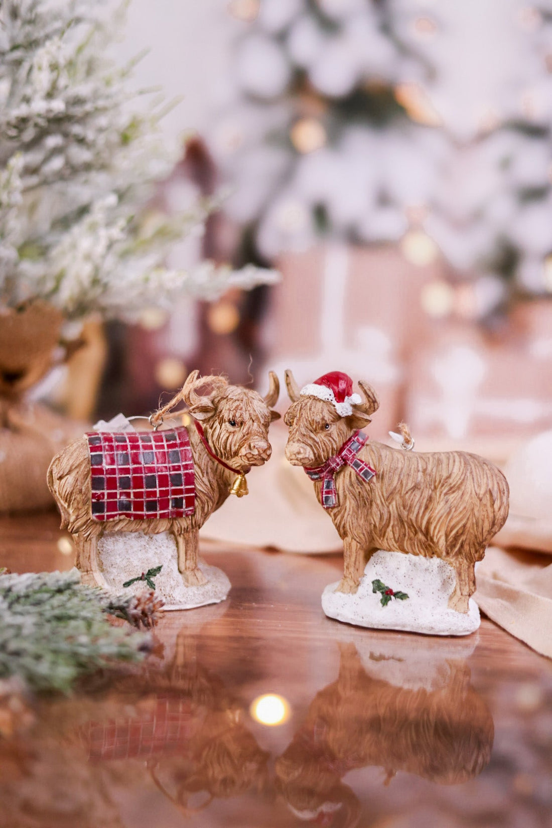 Highland Cow Christmas Resin Ornament (2 Styles) - Whiskey Skies - MELROSE INTL