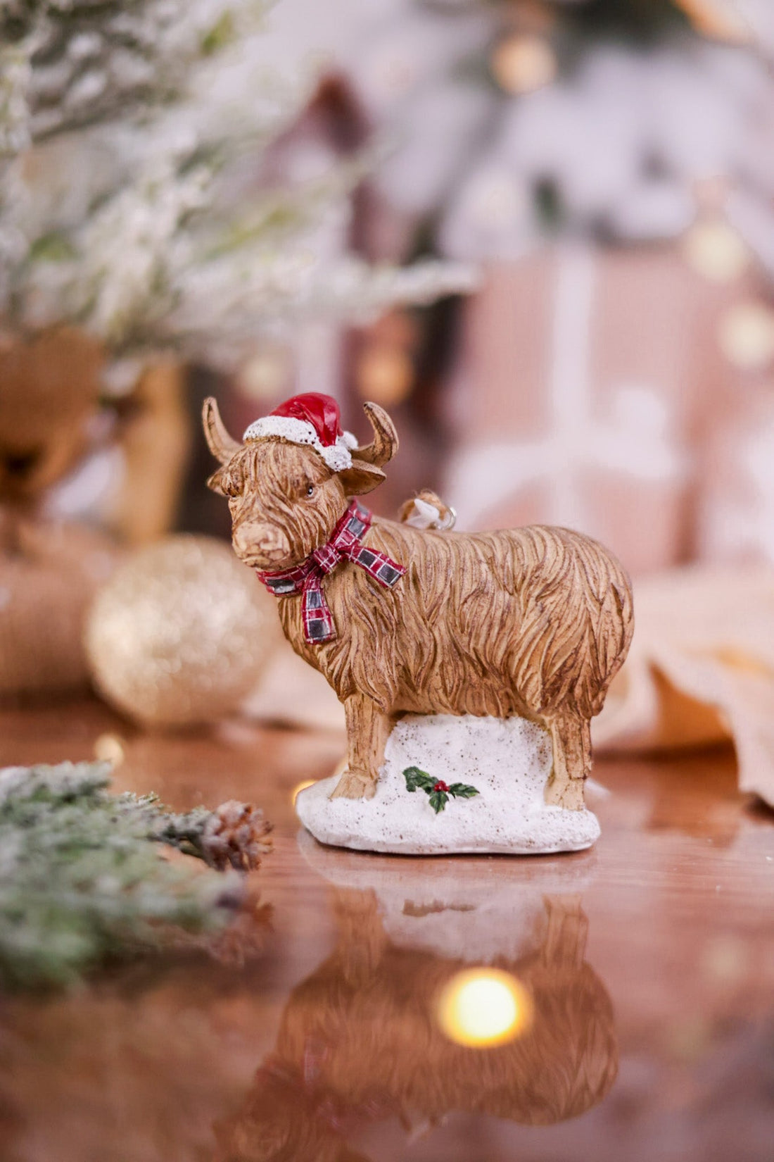 Highland Cow Christmas Resin Ornament (2 Styles) - Whiskey Skies - MELROSE INTL