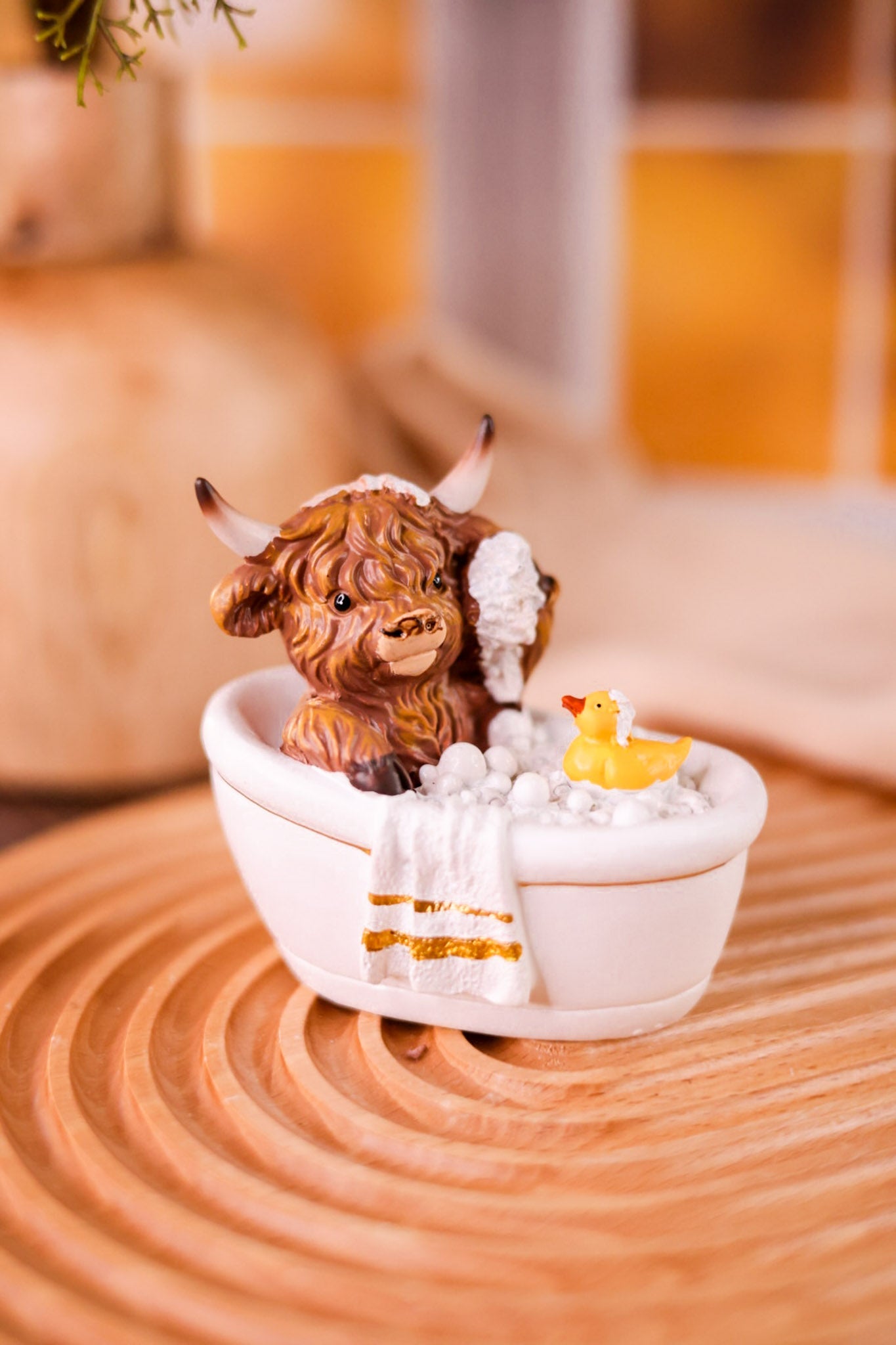 Highland Cow Powder Room Resin Sitters (Three Styles) - Whiskey Skies - HANNA'S HANDIWORKS