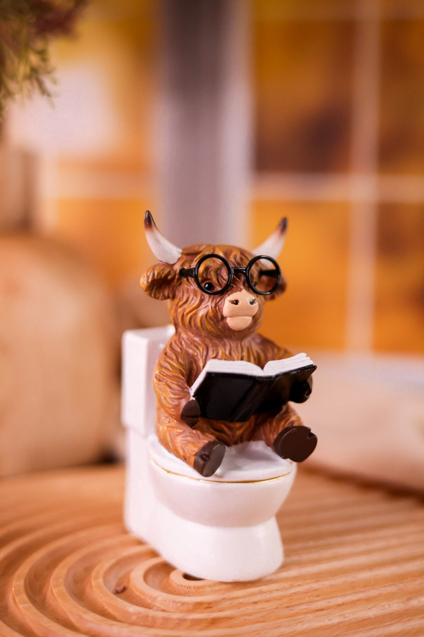 Highland Cow Powder Room Resin Sitters (Three Styles) - Whiskey Skies - HANNA'S HANDIWORKS