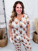 Highland Cow & Rustic Floral Print Pajama Set - Whiskey Skies - SHIRLEY & STONE