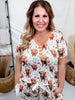 Highland Cow & Rustic Floral Print Pajama Set - Whiskey Skies - SHIRLEY & STONE