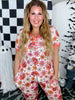 Hippie Pumpkin Pajama Set With Short Sleeve Top & Joggers - Whiskey Skies - SHIRLEY & STONE