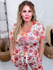 Hippie Pumpkin Pajama Set With Short Sleeve Top & Joggers - Whiskey Skies - SHIRLEY & STONE