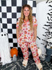 Hippie Pumpkin Pajama Set With Short Sleeve Top & Joggers - Whiskey Skies - SHIRLEY & STONE