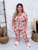 Hippie Pumpkin Pajama Set With Short Sleeve Top & Joggers - Whiskey Skies - SHIRLEY & STONE