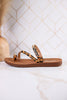 Hit The Strip Sandals With Leopard Straps & Gold Accents - Whiskey Skies - CORKYS FOOTWEAR
