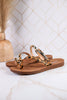 Hit The Strip Sandals With Leopard Straps & Gold Accents - Whiskey Skies - CORKYS FOOTWEAR