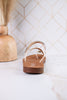 Hit The Strip Sandals With White Straps & Gold Accents - Whiskey Skies - CORKYS FOOTWEAR