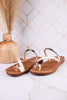 Hit The Strip Sandals With White Straps & Gold Accents - Whiskey Skies - CORKYS FOOTWEAR