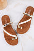 Hit The Strip Sandals With White Straps & Gold Accents - Whiskey Skies - CORKYS FOOTWEAR