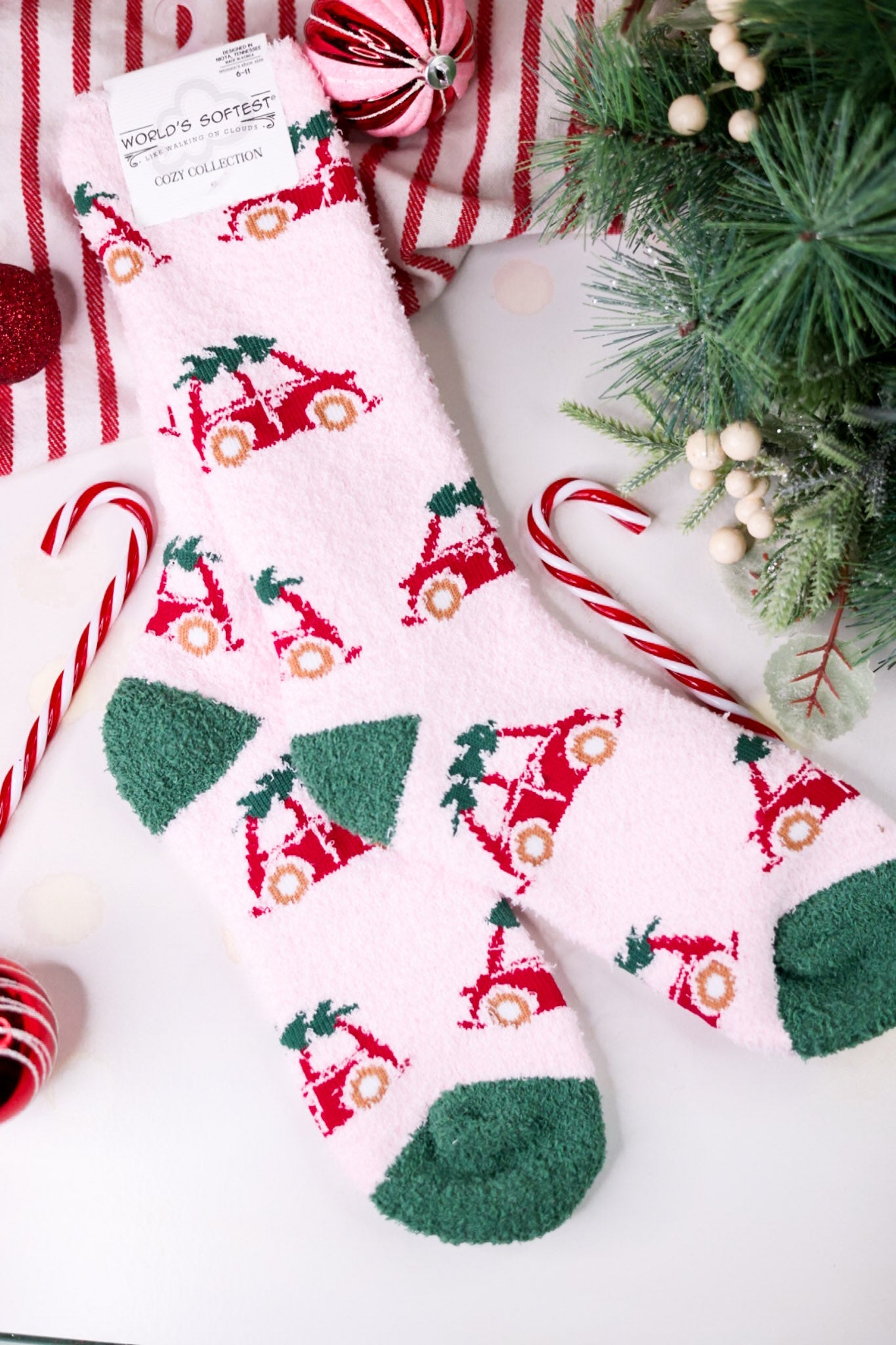 Holiday Bug Fuzzy Crew Socks - Whiskey Skies - CRESCENT SOCK COMPANY