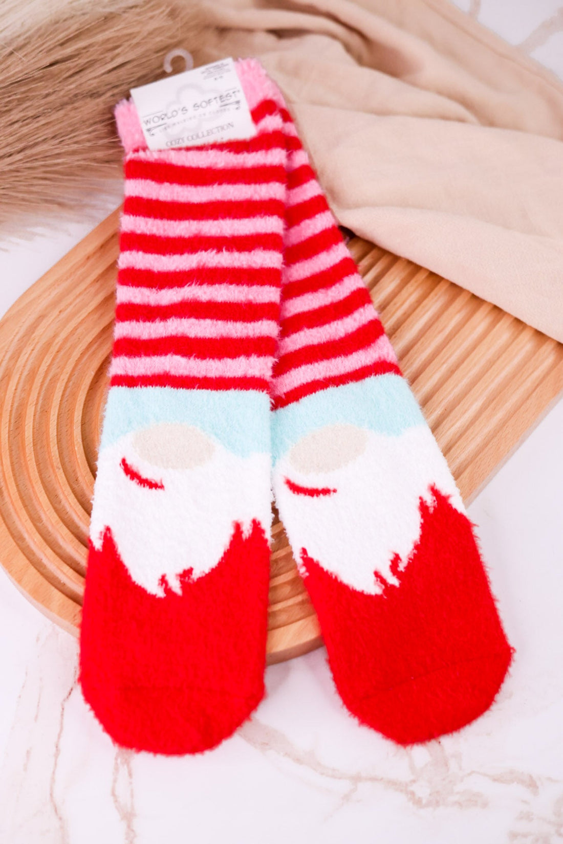 Holiday Gnome Hoho Cozy Collection Crew Socks - Whiskey Skies - CRESCENT SOCK COMPANY