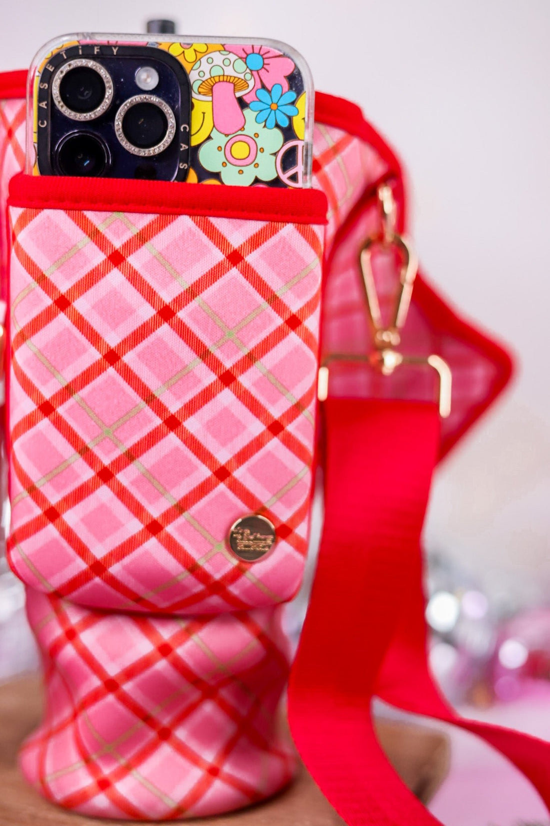 Holiday Plaid Tumbler Sling Bag - Whiskey Skies - THE DARLING EFFECT