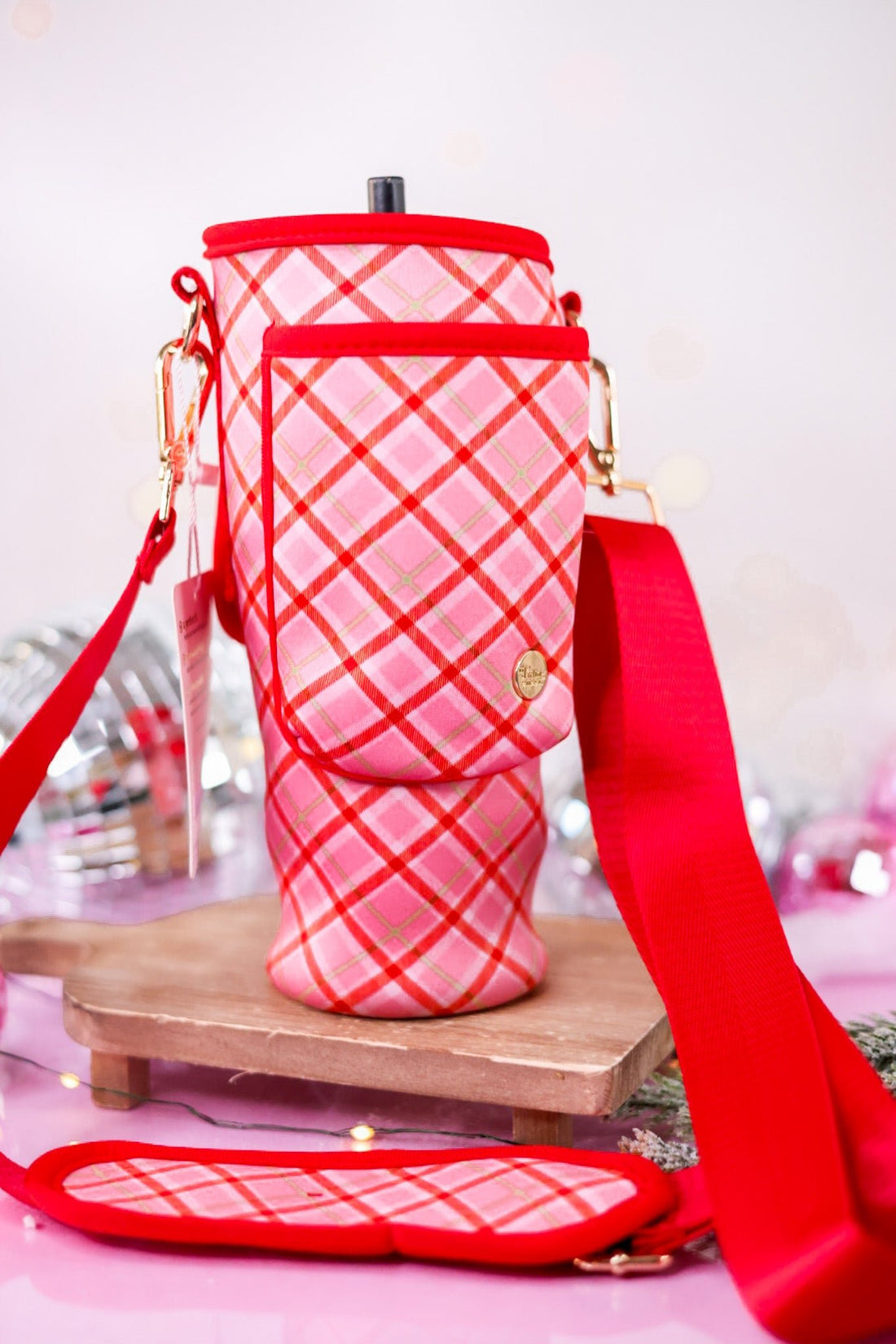 Holiday Plaid Tumbler Sling Bag - Whiskey Skies - THE DARLING EFFECT