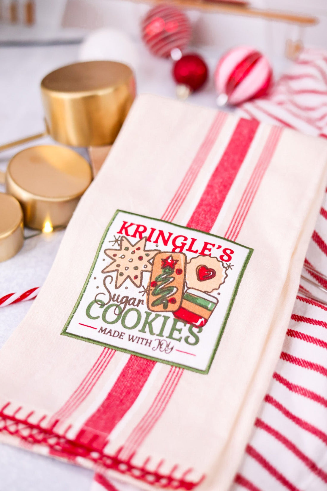 Holly Jolly Cookie Co Embellished Dishtowels (4 Variants) - Whiskey Skies - DII - DESIGN IMPORTS