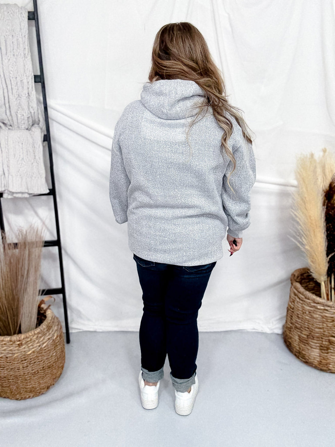 Homebody Gray Knit Hoodie - Whiskey Skies - SOUTHERN BLISS COMPANY