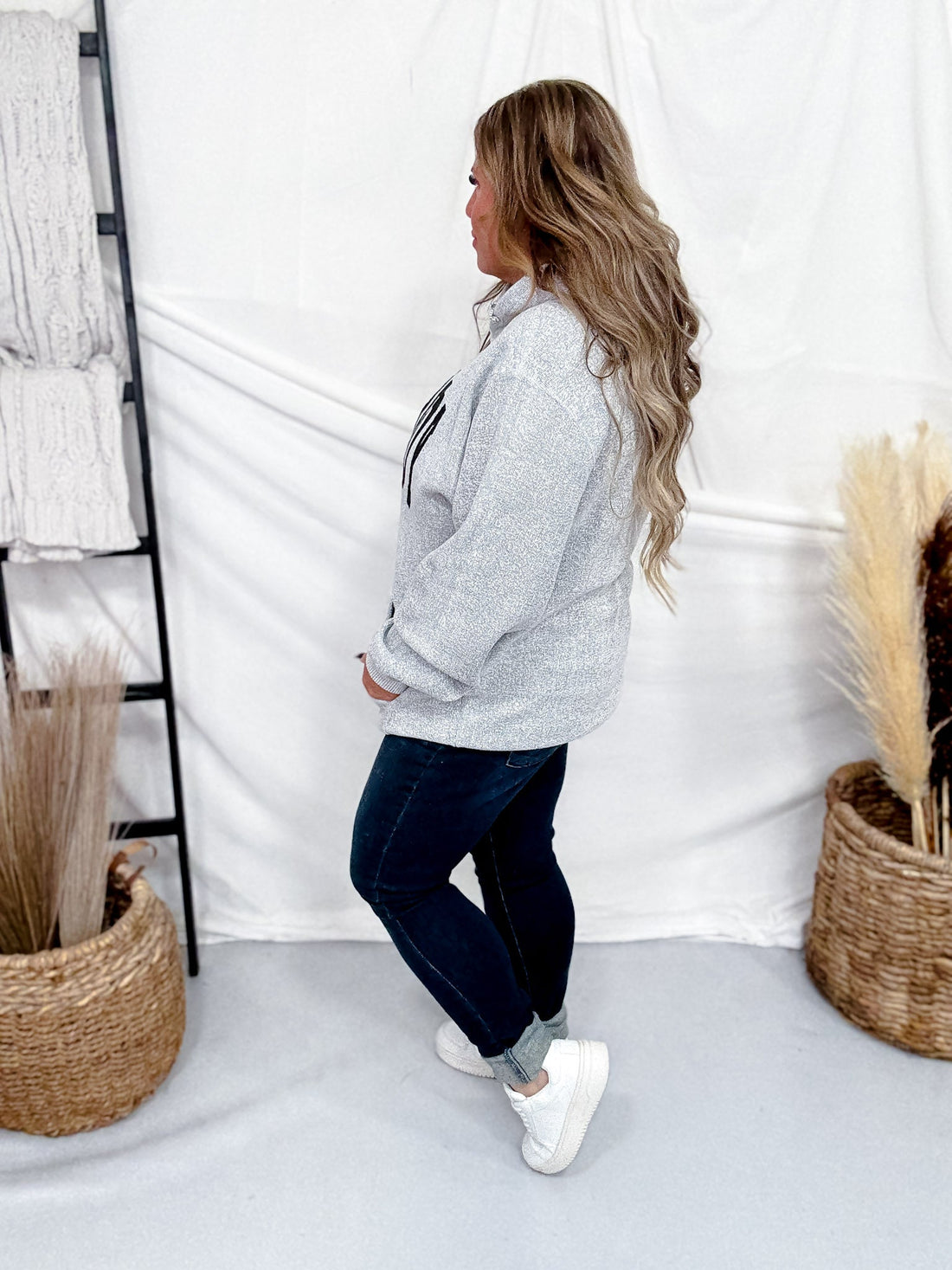 Homebody Gray Knit Hoodie - Whiskey Skies - SOUTHERN BLISS COMPANY