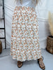 Honey Grove Textured Midi Skirt With Elastic Waist - Whiskey Skies - MIKAROSE