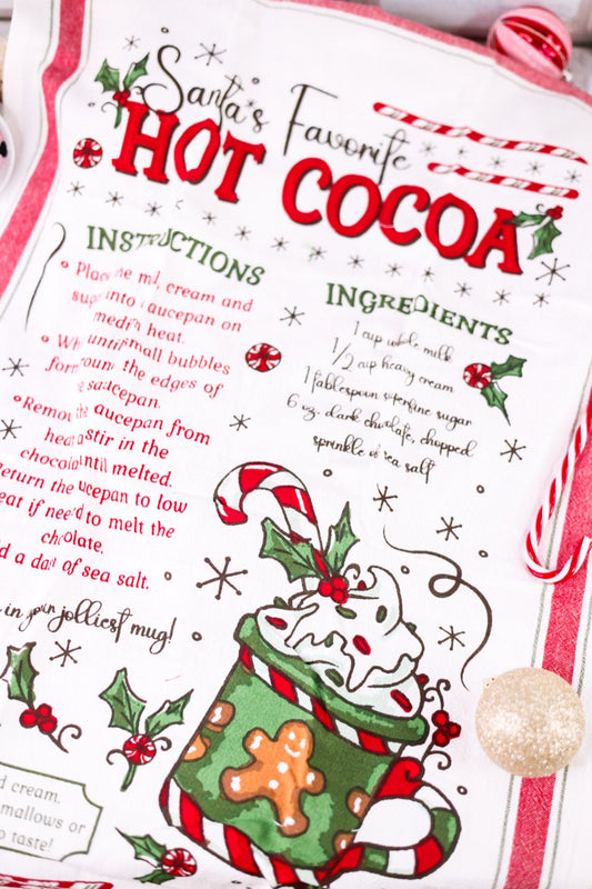 Hot Cocoa Recipe Dish Towel - Whiskey Skies - DII - DESIGN IMPORTS