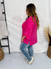 Hot Pink 3/4 Sleeve Boxy Top - Whiskey Skies - ANDREE BY UNIT