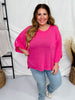 Hot Pink 3/4 Sleeve Boxy Top - Whiskey Skies - ANDREE BY UNIT