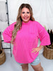 Hot Pink Reverse Stitch Front Pocket Top - Whiskey Skies - SEW IN LOVE