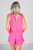 Hot Pink Sleeveless PJ Set - Whiskey Skies - SHIRLEY & STONE