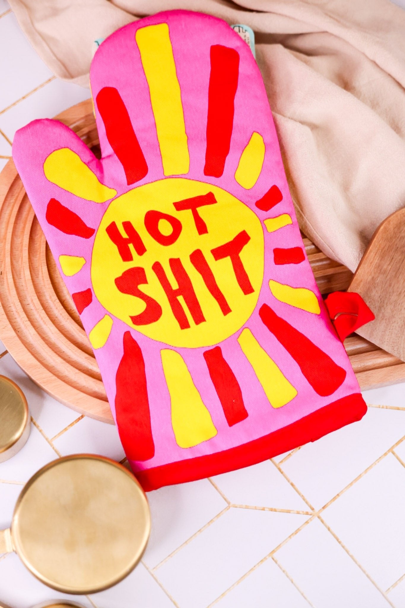 "Hot Shit" Oven Mitt - Whiskey Skies - BLUE Q