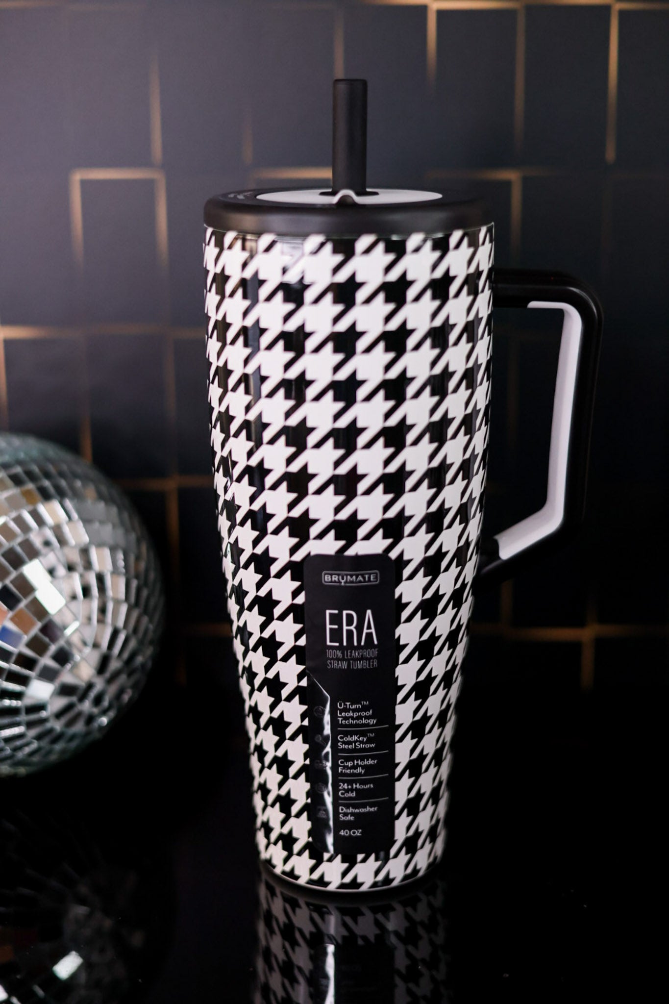 Houndstooth 40oz Era Tumbler - Whiskey Skies - BRUMATE
