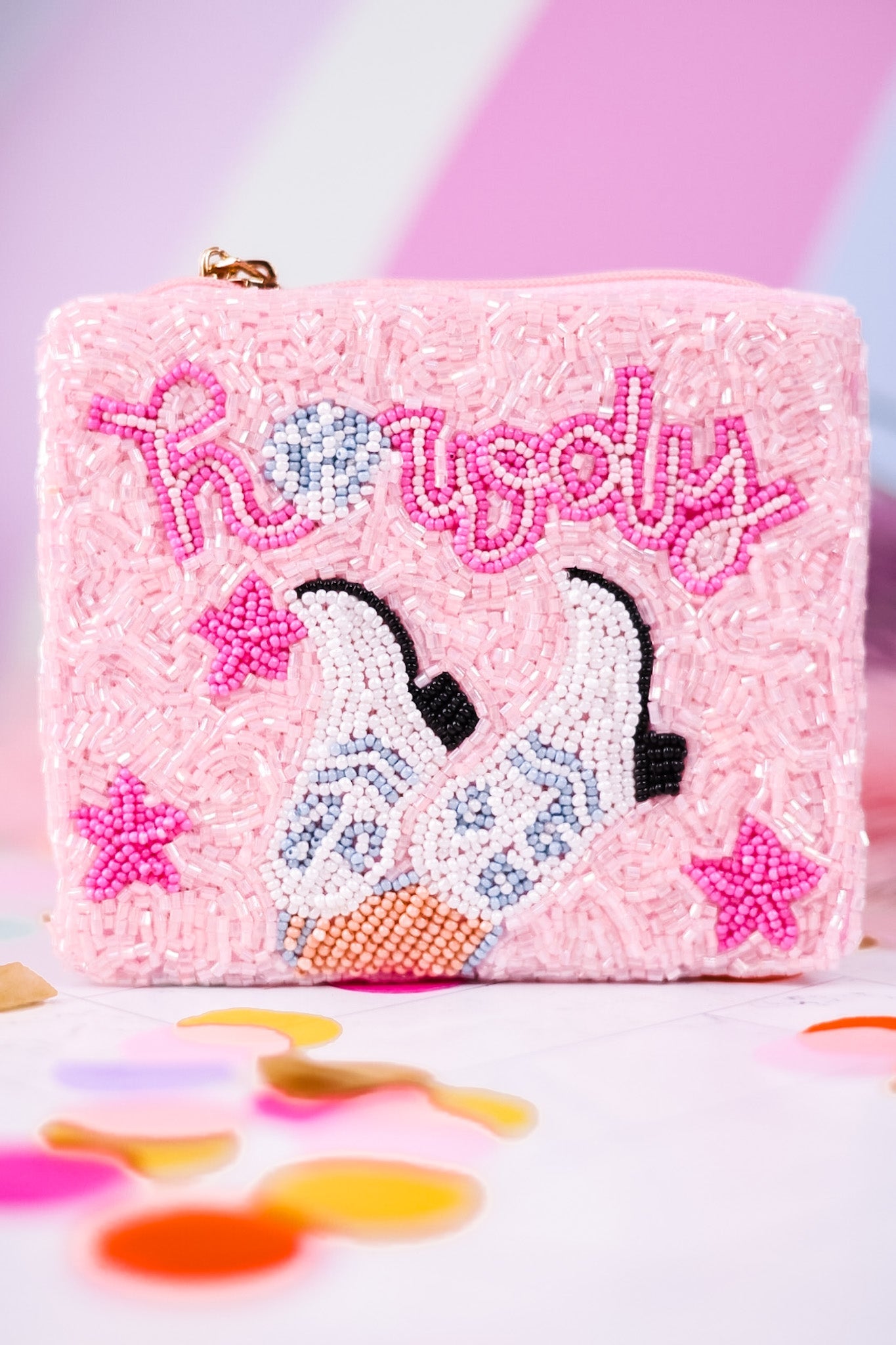 Howdy Beaded Coin Purse - Whiskey Skies - JEN & CO