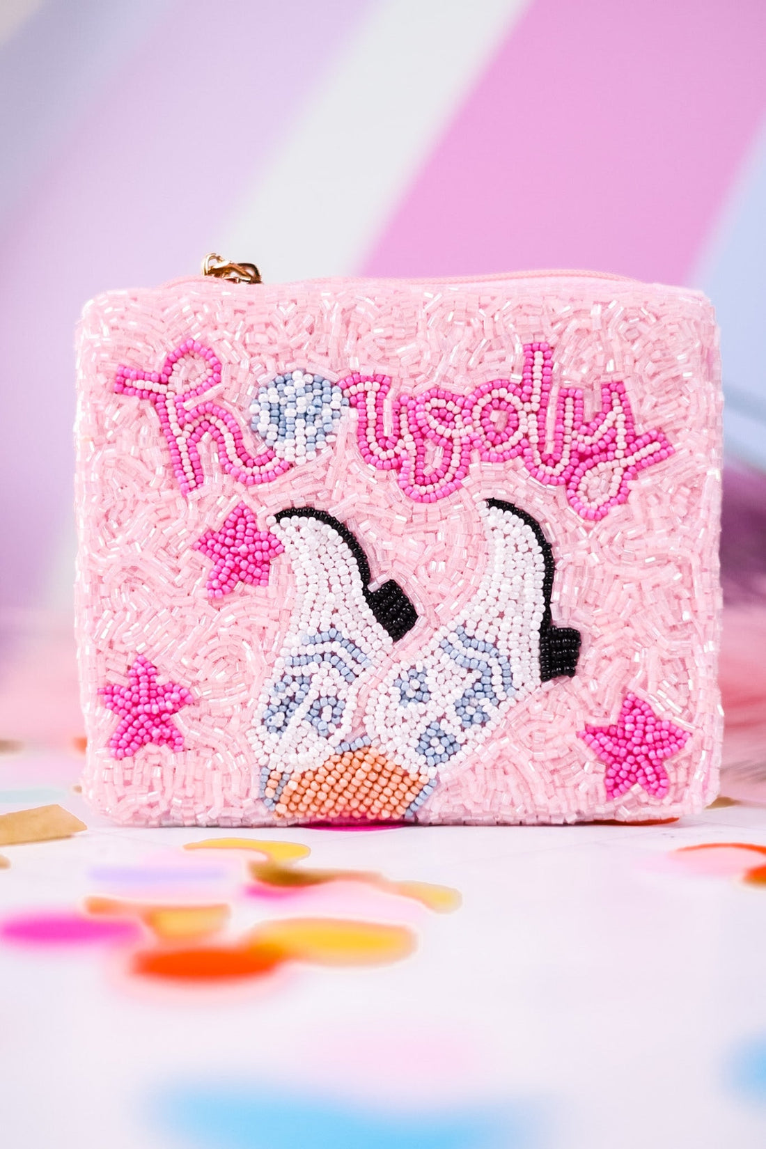 Howdy Beaded Coin Purse - Whiskey Skies - JEN & CO