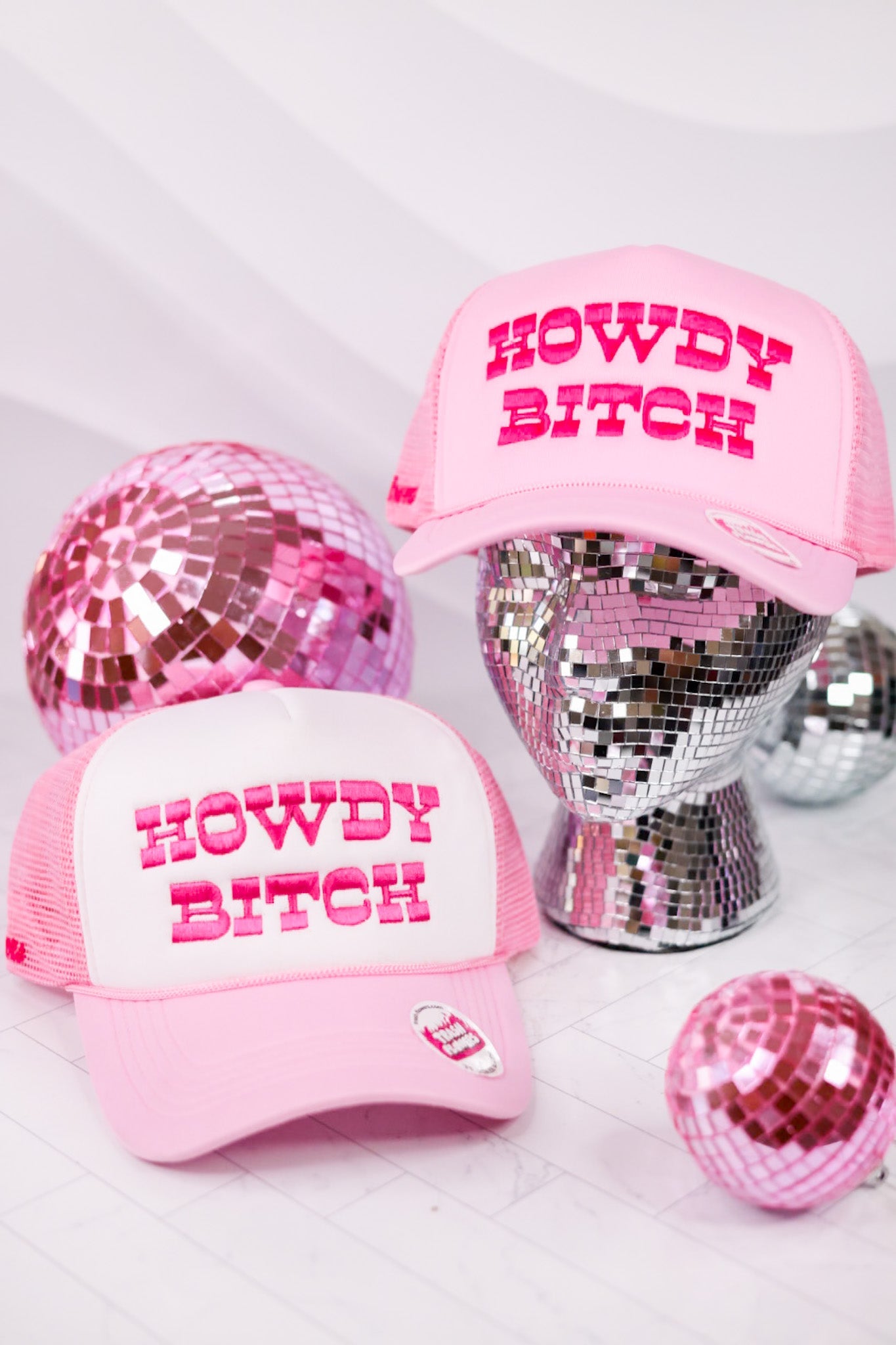 Howdy B*tch Trucker Hat - Whiskey Skies - TRASH FLOWERS TRUCKER HATS