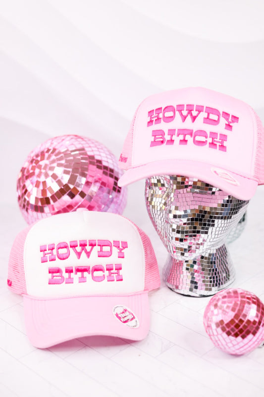 Howdy B*tch Trucker Hat - Whiskey Skies - TRASH FLOWERS TRUCKER HATS