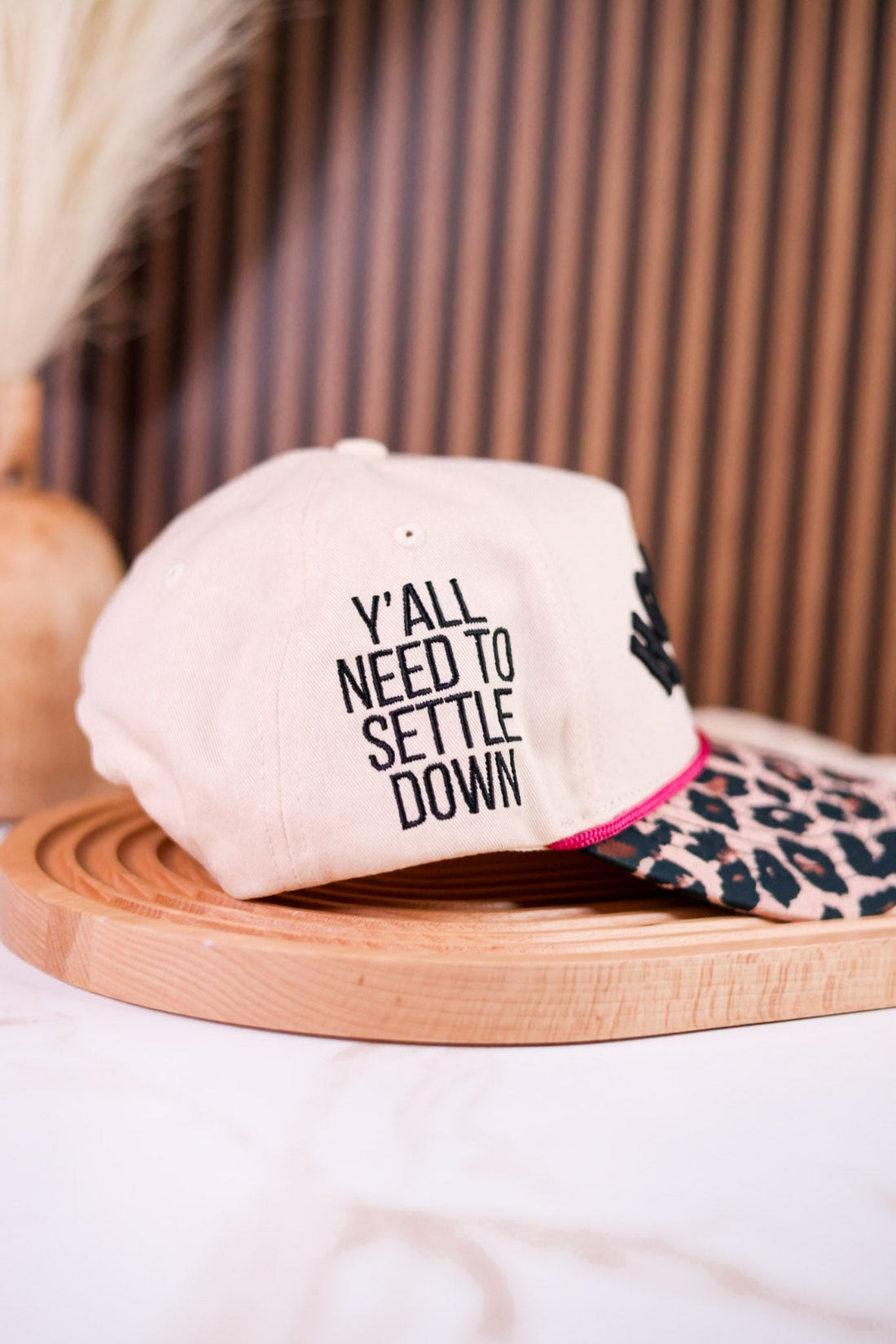 "Howdy" Hat With Leopard Print Bill - Whiskey Skies - SOUTHERN GRACE