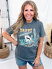 Howdy UFO Short Sleeve Graphic Tee - Whiskey Skies - FESTIVITEES